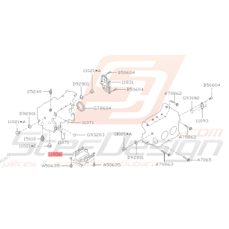 Tôle anti-déjaugeage Origine Subaru 2.0L GT 93-00 WRX/STI 01-05 FORESTER 97-0239014