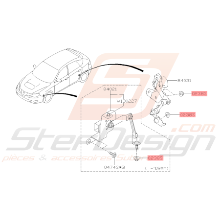 Ecrou fixation trappe a essence WRX/STI 2001 - 200939022