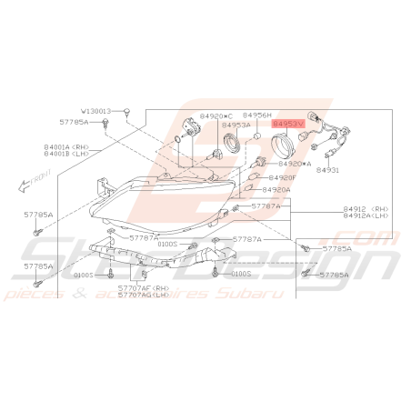 Couvercle de Phare Origine Subaru WRX STI 2008 - 201439040