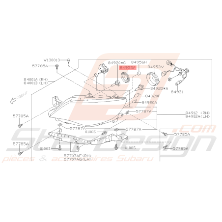 Couvercle de phare avant Origine Subaru WRX STI 2003 - 201439044