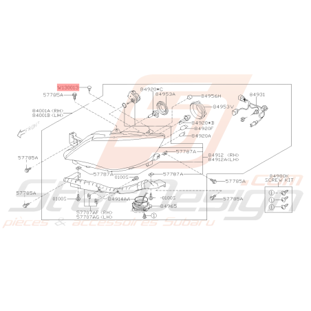 Clips de calandre WRX STI 2006 - 2014 et pare choc arrière BRZ39049