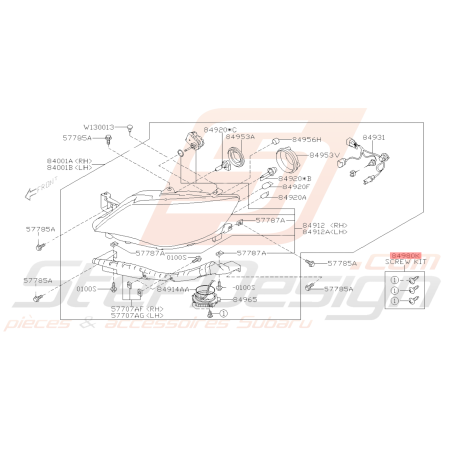 Visserie Phare Xénon Origine Subaru WRX STI 2006 - 201439056