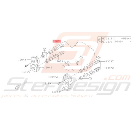 Arbre à Cames côté Admission Droit Origine Subaru FORESTER 97-0239071