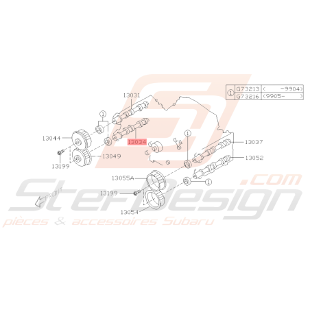 Arbre à Cames côté Échappement Droit Origine Subaru FORESTER 97-0239072