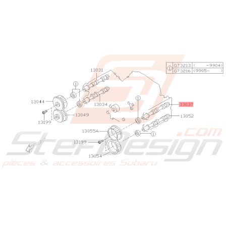 Arbe à Cames côté Admission Gauche Origine Subaru FORESTER 97-0239073