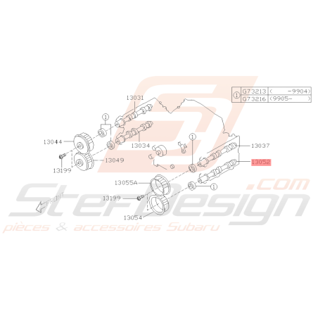 Arbre à Cames côté Échappement Gauche Origine Subaru FORESTER 97-0239075