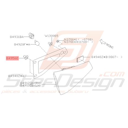 Ecrou Garniture de Feu Arrière Origine Subaru WRX STI 2008 - 201439076