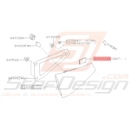 Garniture de Feu Arrière Origine Subaru WRX STI 2008 - 201439078