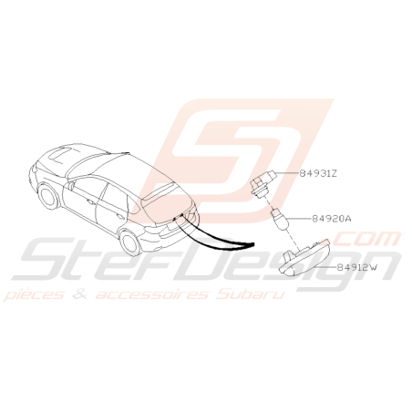 Schéma Eclaire-Plaque Origine Subaru WRX STI 2008 - 201439079