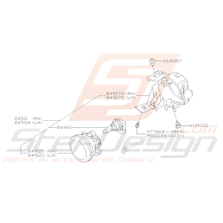 Schéma Feu Antibrouillard Avant Origine Subaru WRX 2008 - 201039082