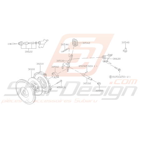 Schéma Embrayage Origine Subaru FORESTER Turbo 1997-200239090