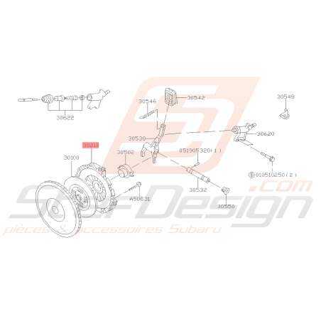 Mécanisme d'Embrayage Origine Subaru FORESTER Turbo 1999-200239093