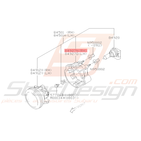 Support Feu Antibrouillard Avant Origine Subaru STI 2008 - 201039121