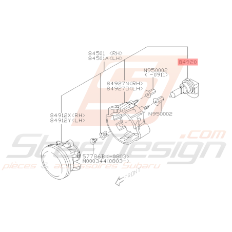 Ampoule Phare Feu de Brouillard Origine Subaru WRX STI 2008 - 201439125