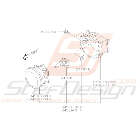 Schéma Feu Antibrouillard Avant Origine Subaru STI 2011 - 201439127