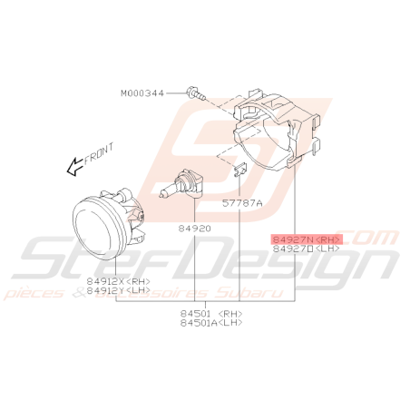 Support Feu Antibrouillard Avant Origine Subaru STI 2011 - 201439131