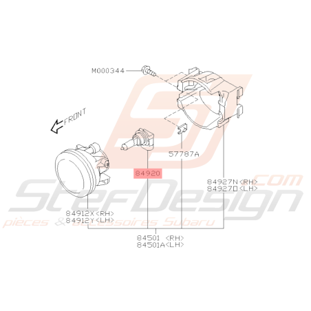 Ampoule Phare Feu de Brouillard Origine Subaru WRX STI 2008 - 201439134