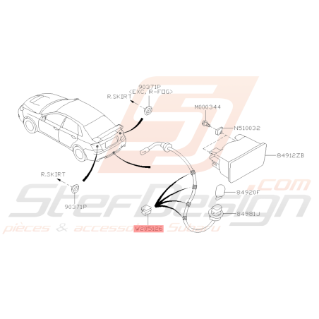 Agrafe faisceau anti brouillard Origine Subaru STI 2011-201439140