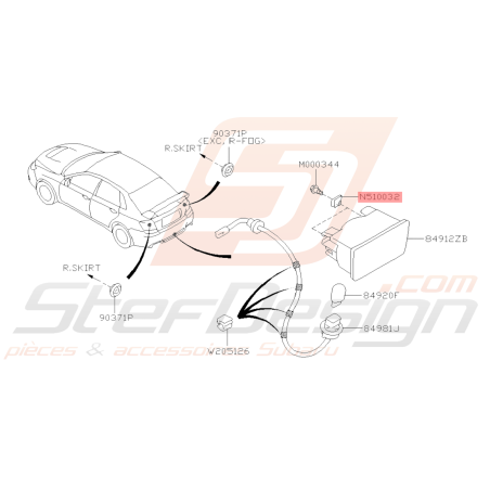 Ecrou anti brouillard Origine Subaru STI 2011-201439144