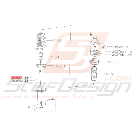 Amortisseur Arrière Origine Subaru FORESTER 1997-200239166