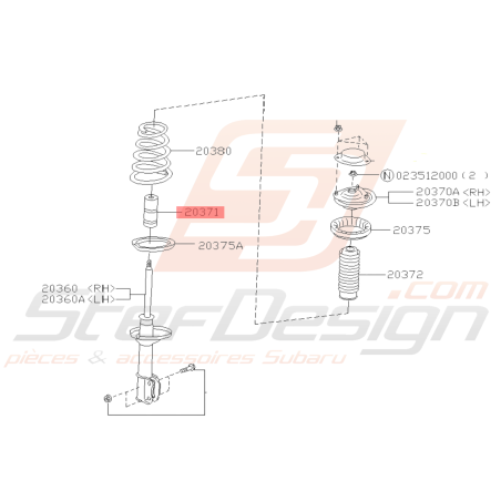 Butée Amortisseur Arrière Origine Subaru FORESTER 97-0239168