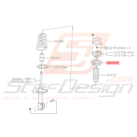 Siège caoutchouc ressort d'amortisseur arrière supérieur Origine Subaru WRX/STI 01-02 FORESTER 97-0239170