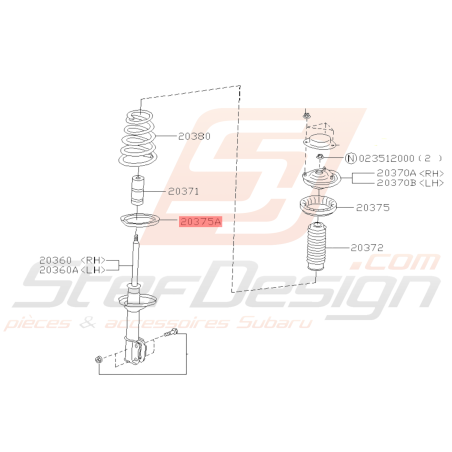 Siège caoutchouc Ressort d'amortisseur arrière Origine Subaru WRX/STI 01-07 FORESTER 97-0239171