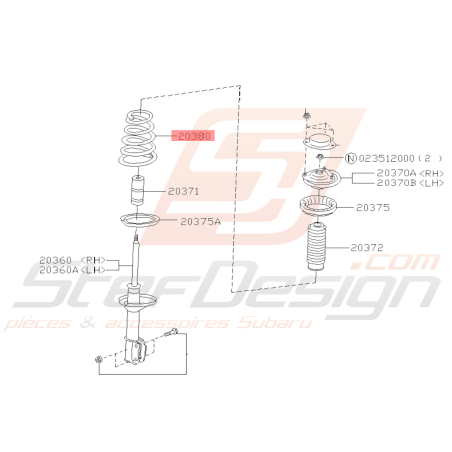 Ressort Amortisseur Arrière Origine Subaru FORESTER 97-0239172