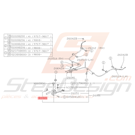 Contacteur de frein à main Subaru GT 93-00 WRX/STI 01-14 FORESTER 97-0239182