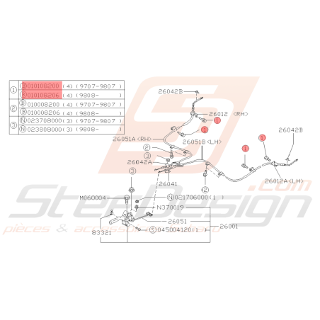 Vis de fixation Origine Subaru GT WRX STI BRZ FORESTER39187