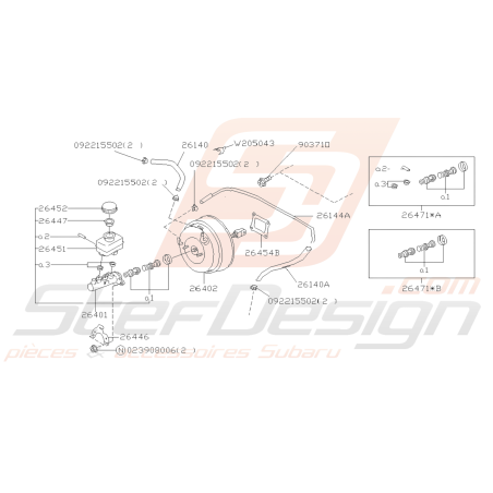 Schéma Maitre Cylindre Frein Origine Subaru FORESTER 97-0239191