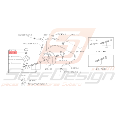 Filtre Maître Cylindre Origine Subaru WRX STI 01-07 FORESTER 97-0239195