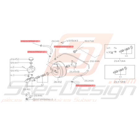 Attache Durite Origine Subaru GT 93-00 WRX STI 03-07 FORESTER 97-0239202