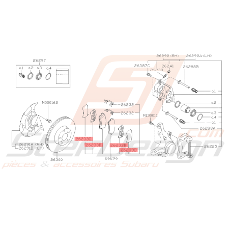 Schéma Frein Avant Origine Subaru FORESTER Turbo 1997-200239203