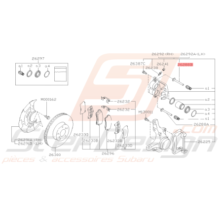 Guide d'étrier Frein Avant Origine Subaru GT 97-98 FORESTER 97-0239206