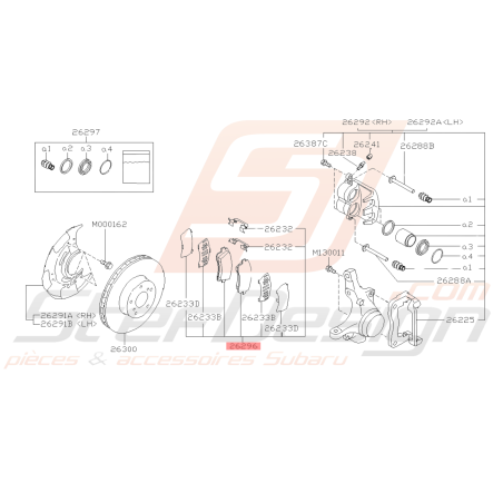 Kit plaquettes de Frein et Entretoises Avant Origine Subaru GT 97-98 FORESTER 97-0239207