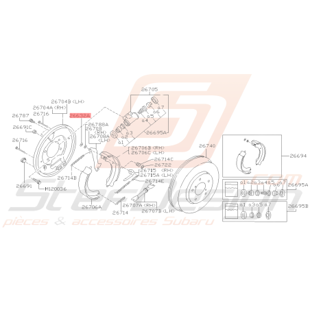 Retenue Frein Arrière Origine Subaru GT 93-00 WRX/STI 01-14 FORESTER 97-0239215