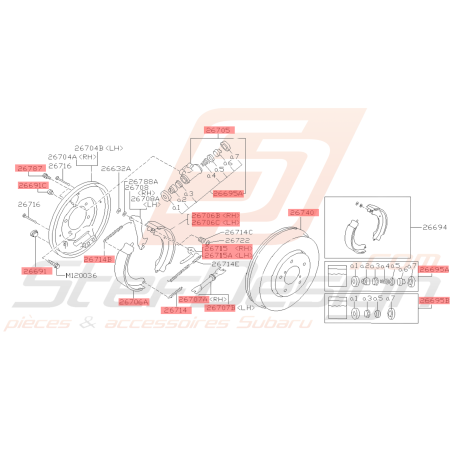 Schéma Frein Arrière Origine Subaru FORESTER Turbo 1997-200239216