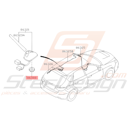 Ecrou d'Antenne Origine Subaru WRX 201039223