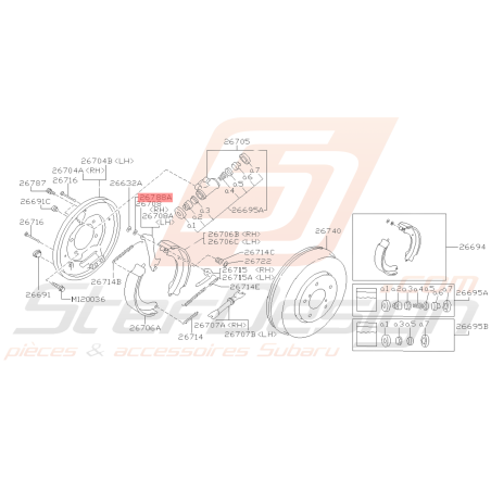 Rondelle frein arrière Origine Subaru Impreza GT 93-00 STI/WRX 01-14 FORESTER 97-0239227