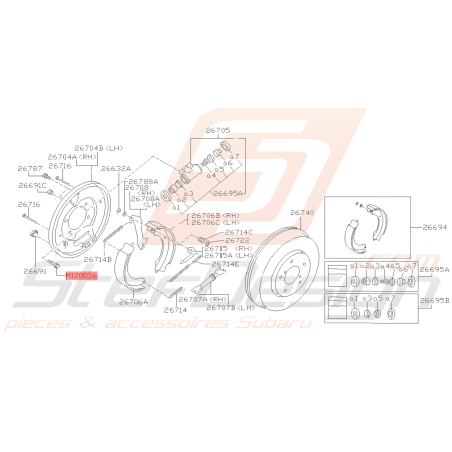 Vis d'étrier frein arrière Subaru FORESTER 97-02 GT 93-00 WRX 01-07 ET Type r/ra39228