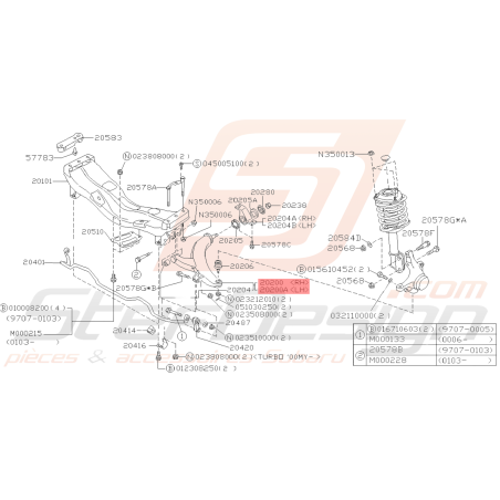 Triangle Avant Origine Subaru FORESTER Turbo 1997-200239265