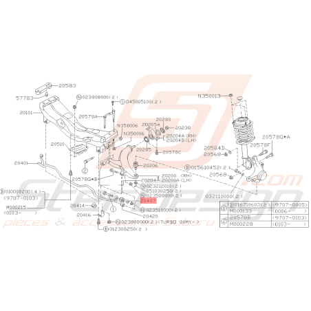 Rondelle train Avant Origine Subaru FORESTER 97-02 GT 93-0039272