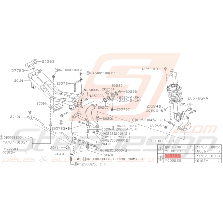 Vis de triangle Avant Origine Subaru GT 93-00 WRX STI 01-07 FORESTER 97-0239277
