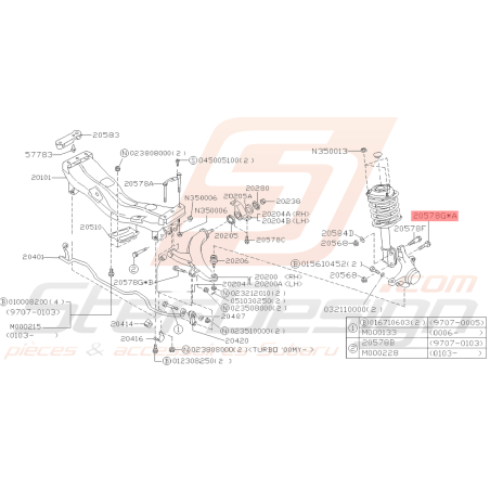 Vis Amortisseur Avant et Arrière SUBARU WRX STI FORESTER39280