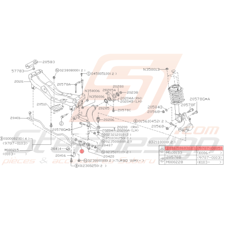 Vis de fixation renfort berceau Avant Subaru GT 93-00 FORESTER 97-0239309