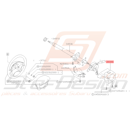 Couvercle de Volant avec Airbag Origine Subaru FORESTER 97-02 GT 98-0039321