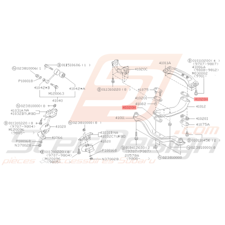 Plaque Caoutchouc Inférieur Support de boite Subaru GT 93-00 WRX/STI 01-03/04 FORESTER 97-0239341