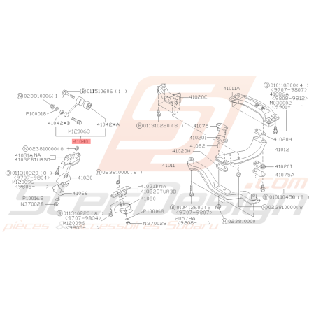 Os de boite Origine Subaru FORESTER 1997-200239346