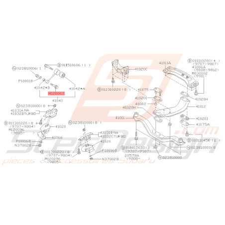 Vis de Fixation D'os de Boite Subaru FORESTER 97-02 GT 93-00 WRX STI 01-1439354